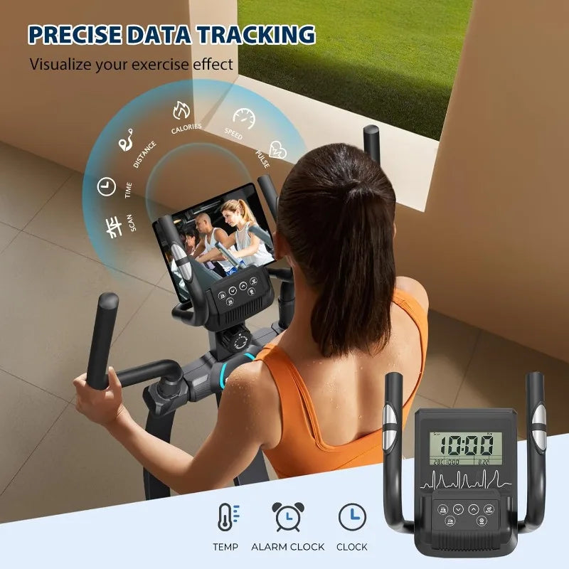 Dripex Elliptical Machine, Hyper-Quiet Magnetic Elliptical Exercise Machine for Home w/16 Levels Resistance, 8KG Flywheel,