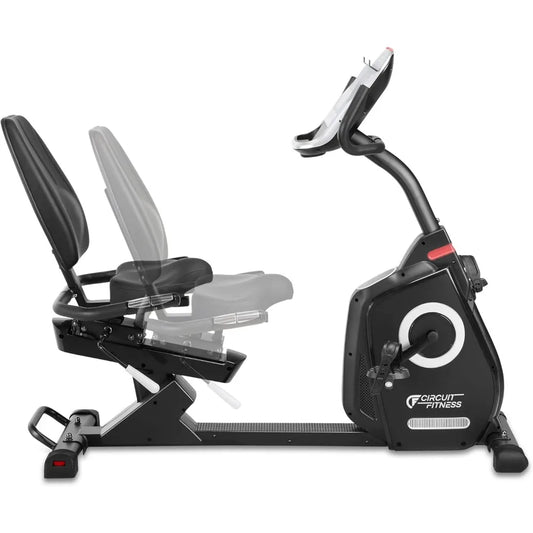 Recumbent Magnetic Exercise Bike with 15 Workout Programs, LCD and Heart Rate Monitor