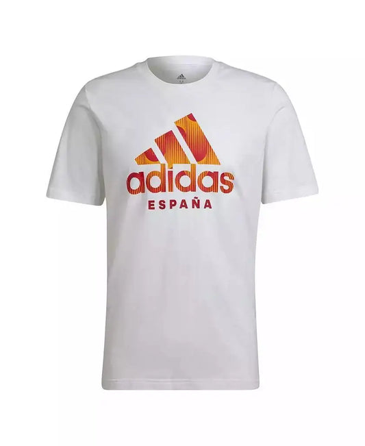 Adidas Men's White Graphic T-Shirt Spain National Team DNA Sportswear for Running And Active Lifestyle