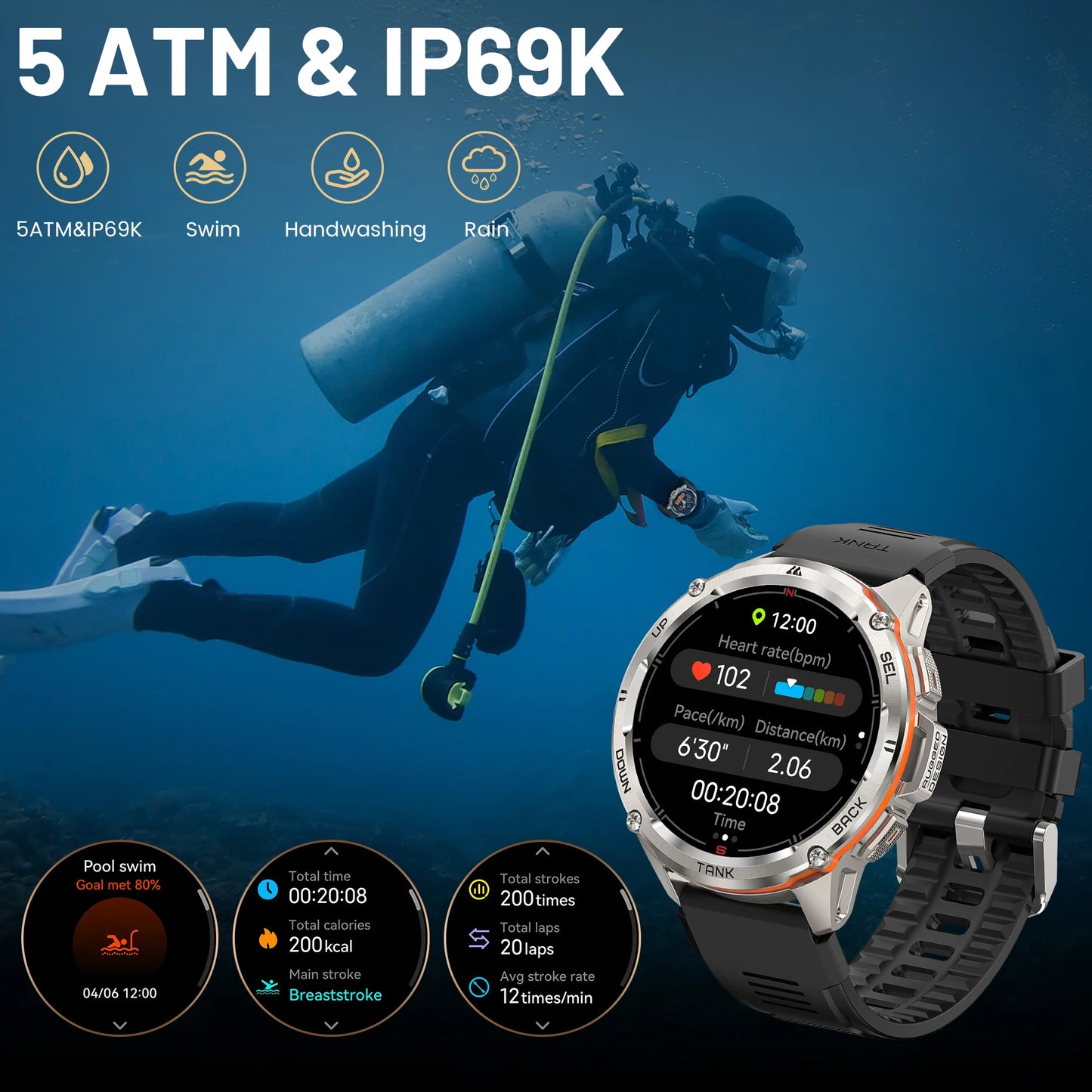 GPS Smart Watches Men Women Digital Bluetooth