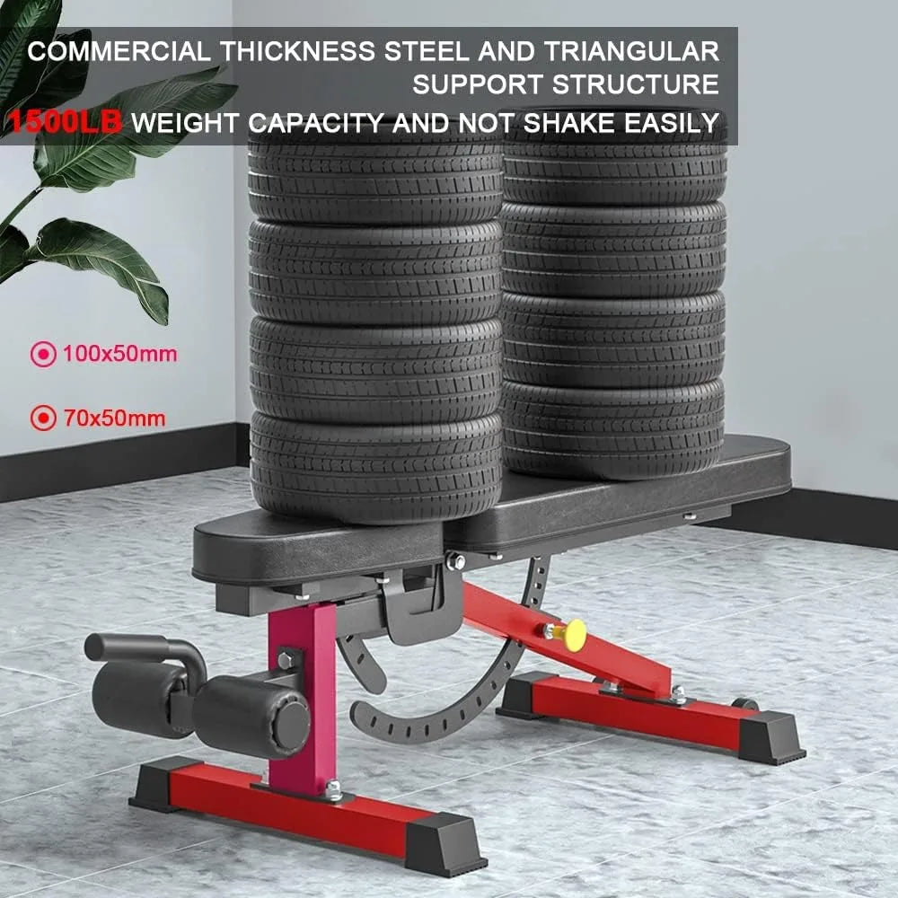 Commercial Adjustable Bench, Professional Weight Bench, Incline Flat Decline Sit Up Bench,Dumbbell Stool for Strength Training