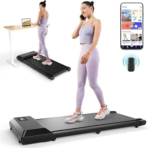 Dual-Function Desk Treadmill: 2.5HP Quiet Walking and Jogging Machine with Remote Control for Home and Office Use
