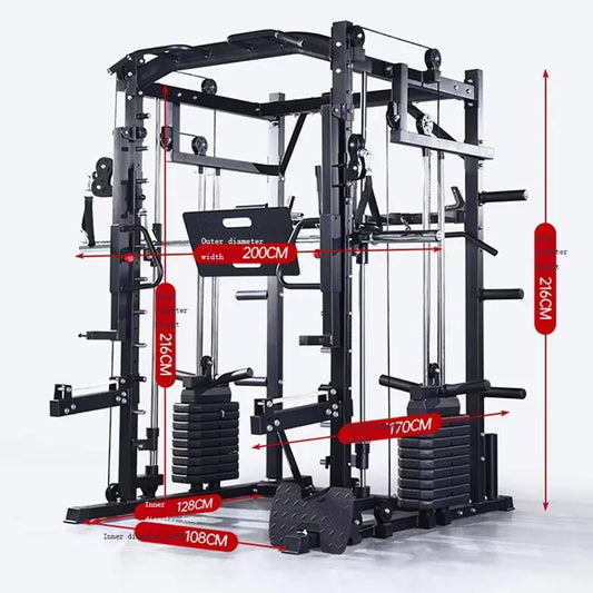 MIYAUP Multi-functional Power Cage Adjustable Pullup Squat 1000Lbs Capacity Comprehensive Fitness Barbell Rack