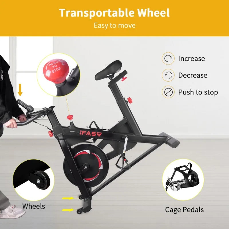Exercise Bike 300LBS Weight Capacity Smooth Silent 35LB Heavy Flywheel Indoor