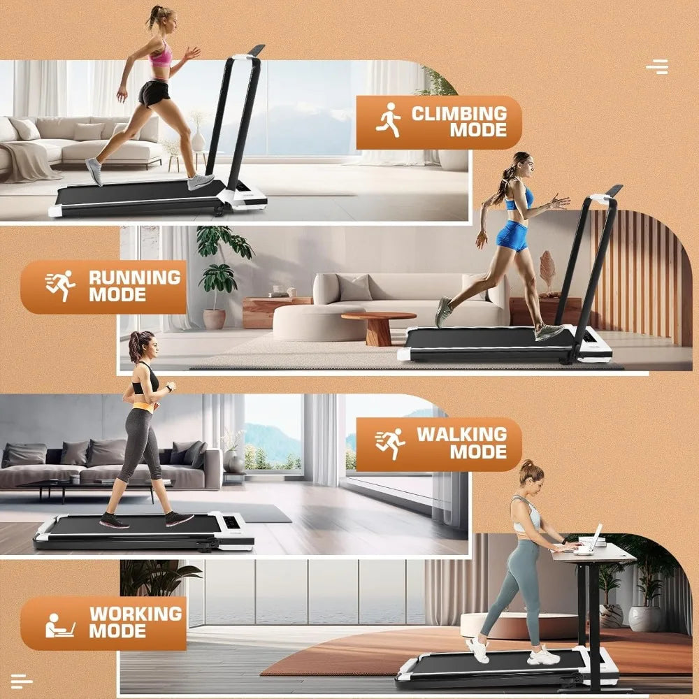 Compact Electric Treadmill with Incline, Under Desk Folding, 300 lb Max Capacity for Home, Gym, and Office Use