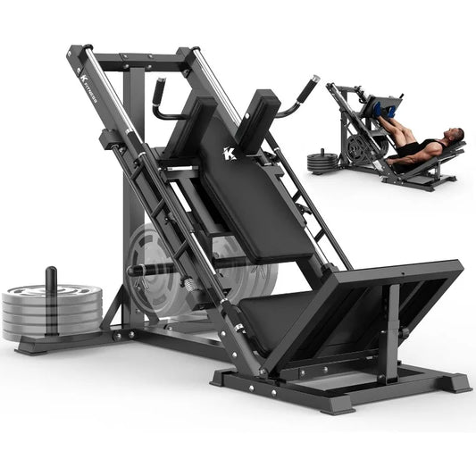 Leg Press Hack Squat Machine, Professional Adjustable Leg Press Machine with Linear Bearing for Home Gym,