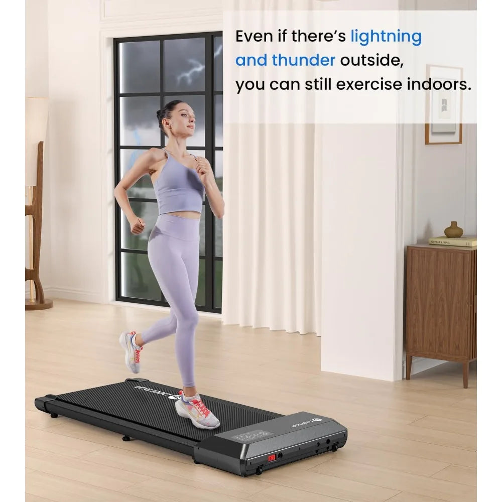 Dual-Function Desk Treadmill: 2.5HP Quiet Walking and Jogging Machine with Remote Control for Home and Office Use