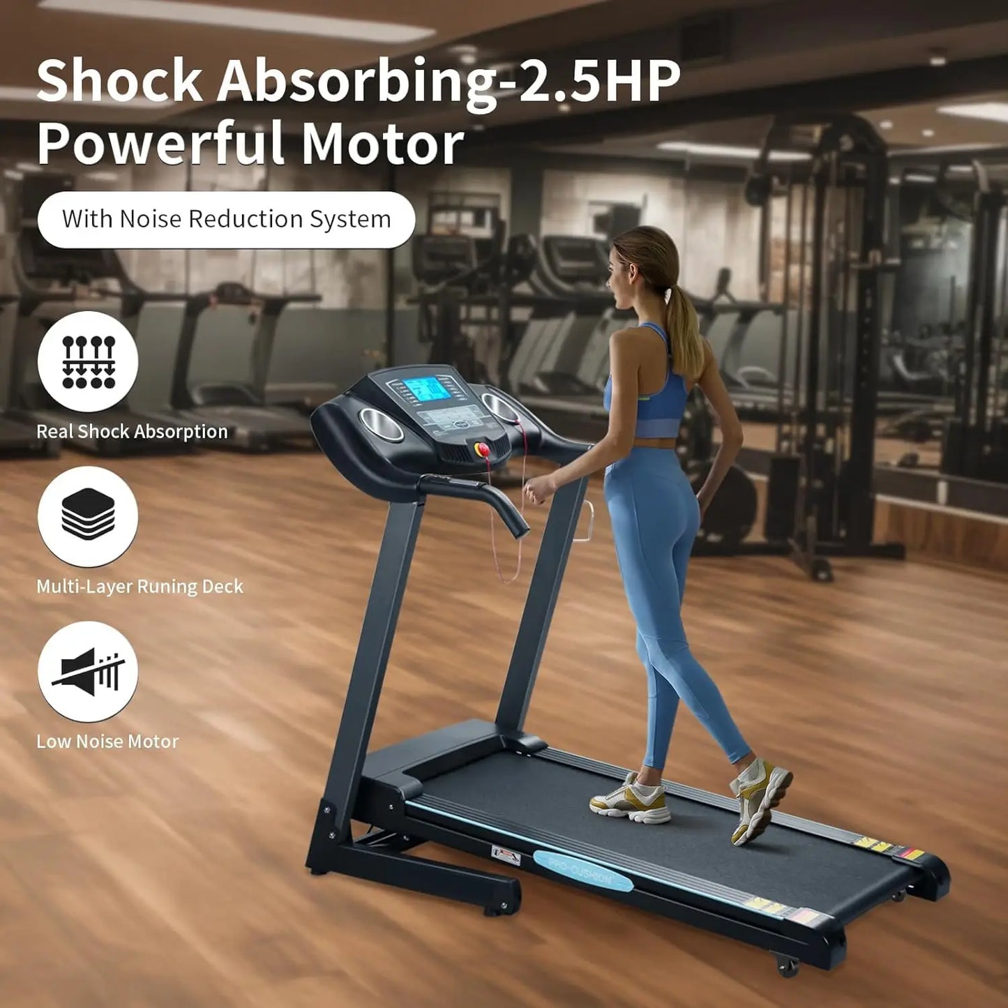 Treadmill / Auto Incline Folding 12% Incline 2.5HP 15 Presets Use 8.5 mph