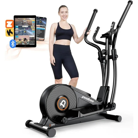 pooboo Elliptical Machine, Elliptical Exercise Machine with 16-Level Resistance&Hyper-Quiet Magnetic Driving System,
