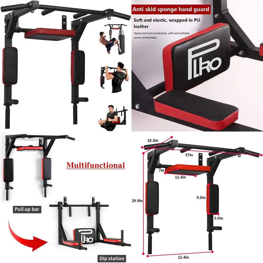 Wall Mount Pull Up Bar Wall Mounted Body Press Pull Up Bar Gym Chin-Up for Upper Body Workout