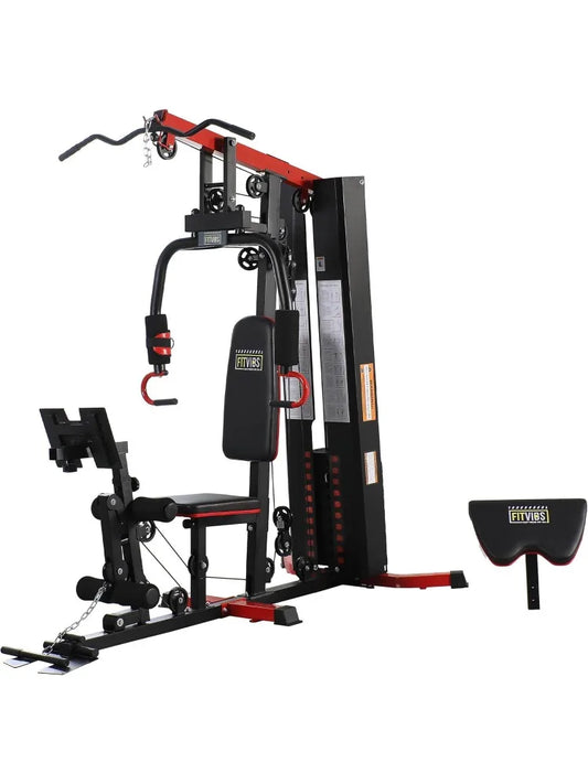Home Gym, Multifunctional Workout Equipment with Leg Press, Exercise Equipment for Home with Pulley System