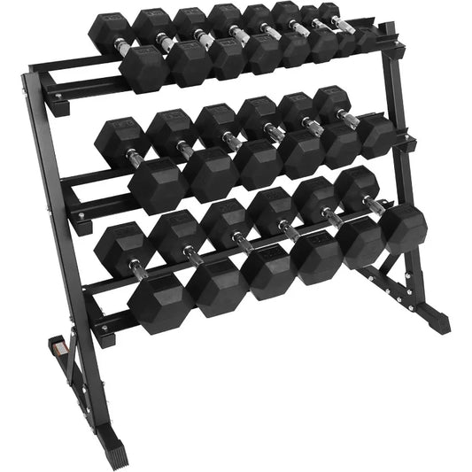 Premium Rubber Coated Hex Dumbbell Weight Set, Multiple Packages