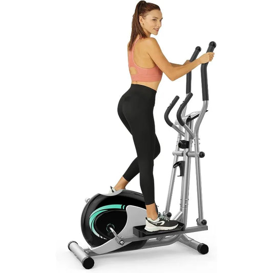 THERUN Elliptical Machine for Home, Magnetic Hyper-Quiet Compact Elliptical Exercise Machine w/ 8 Levels Adjustable Resistance,