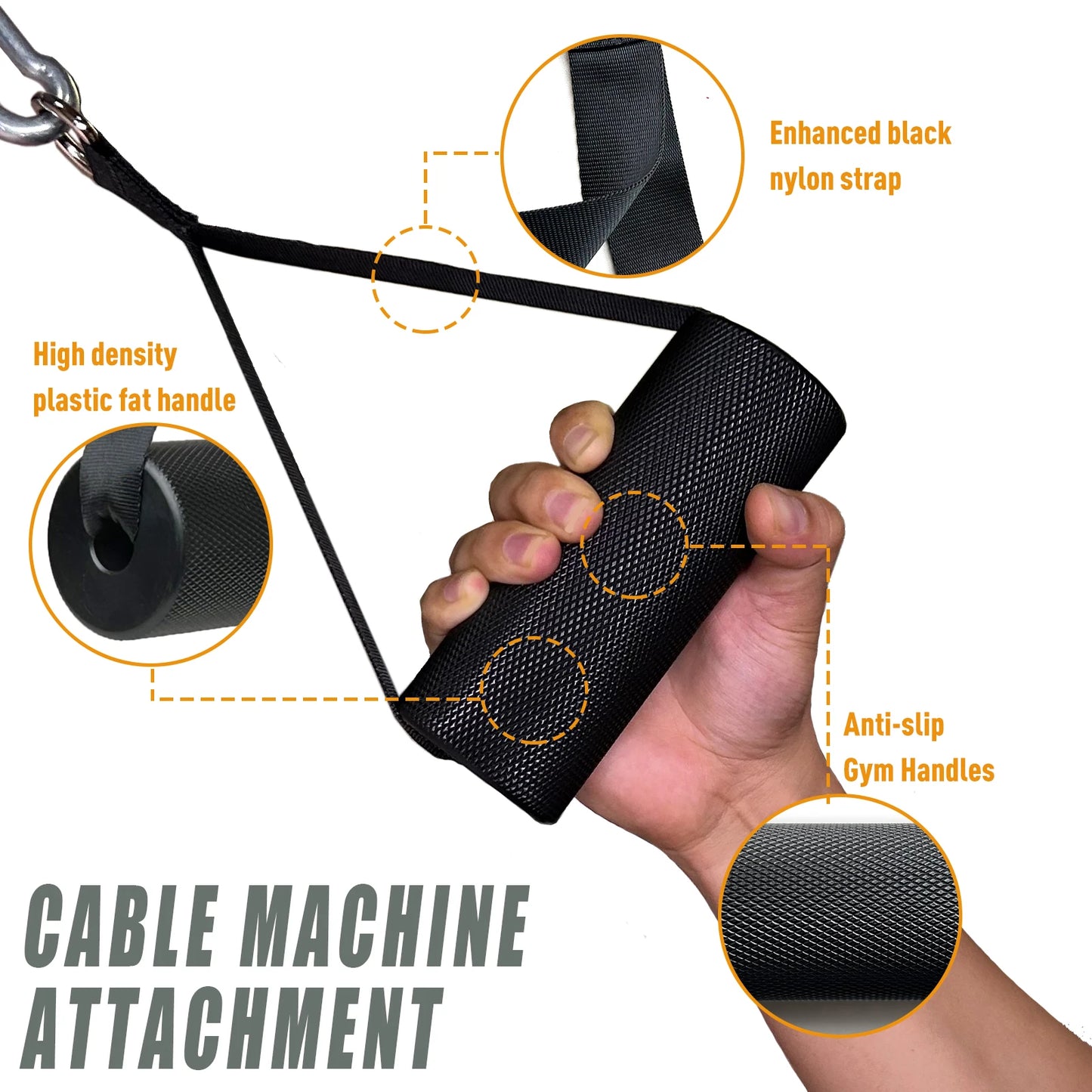 LAT Pulldown Attachments Double D Handle, V Bar Cable