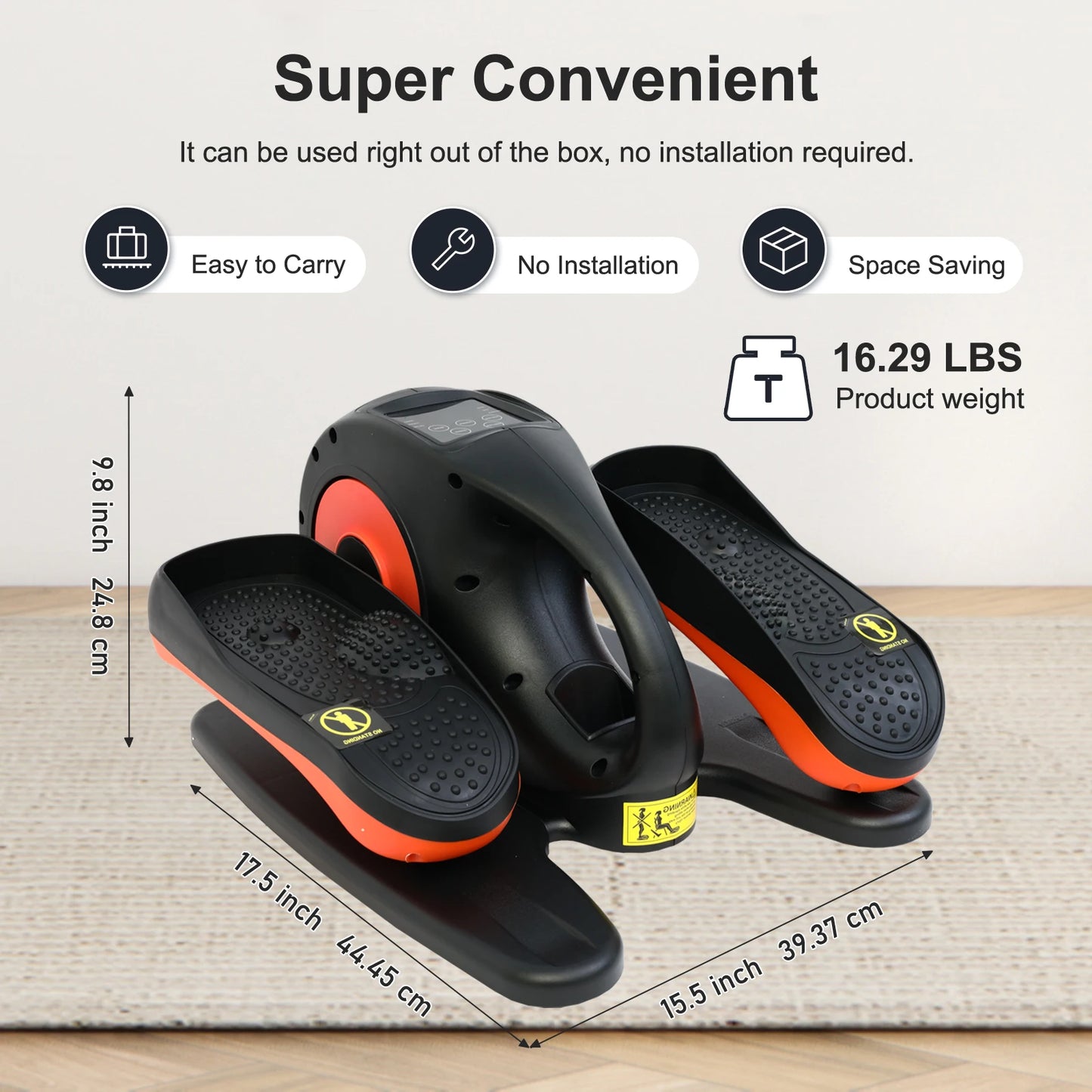 Under Desk Elliptical Pedal Trainer Exerciser Seated Elliptical Machines Bike Mini Adjustable Speeds Remote Portable for Home
