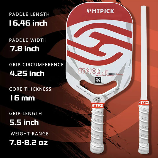 HTPICK Pickleball Carbon Fiber T700 Hot Pressed Borderless Integrated Molding High end Professional Enhanced Rotation Pickleball