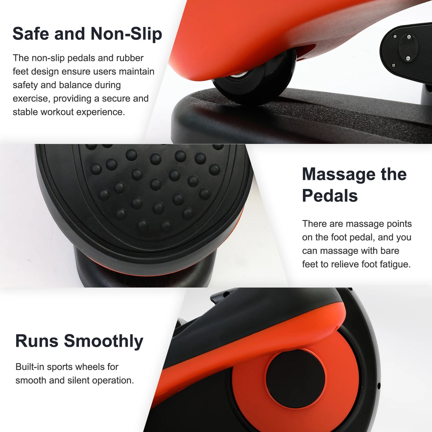 Under Desk Elliptical Pedal Trainer Exerciser Seated Elliptical Machines Bike Mini Adjustable Speeds Remote Portable for Home