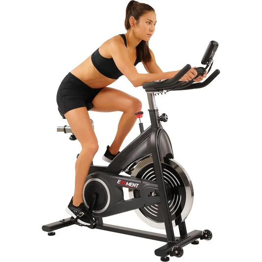 Indoor Cycle Bike, Magnetic Cycling Trainer Exercise with Belt Drive, LCD Monitor and Pulse Monitor