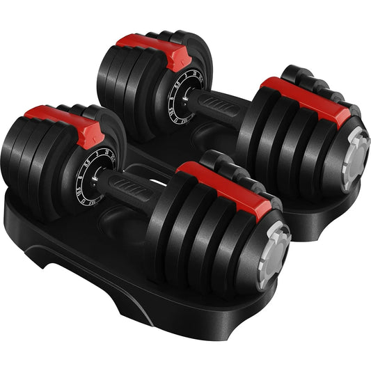 Adjustable Dumbbell Set 28/40/52.5/90LBS Adjustable Dumbbells Fast Adjust Dumbbell Weight Set Single/Pair