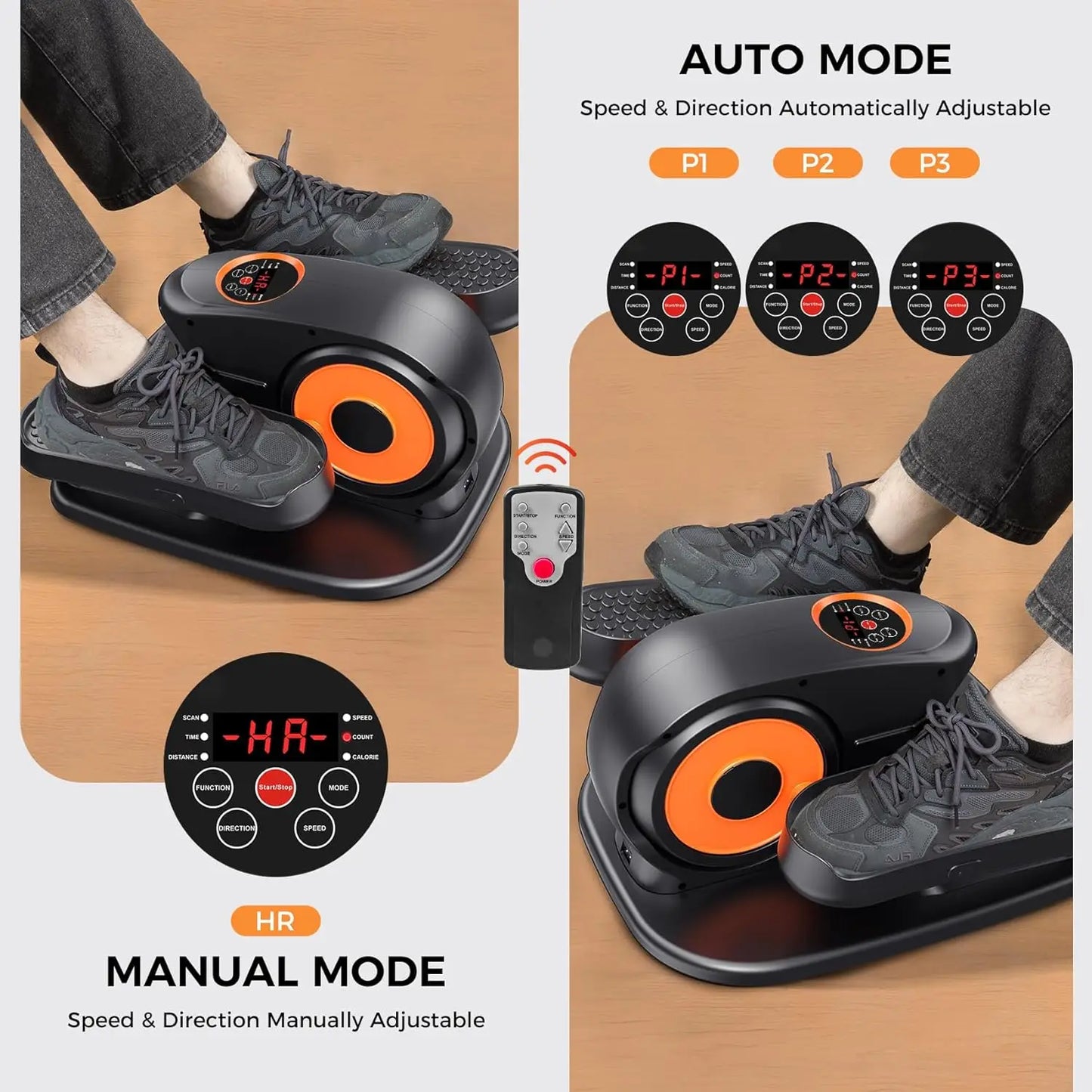 Under Desk Elliptical Machine, Ellipse Leg Exerciser for Seniors, Quiet and Portable Pedal Exerciser While Sitting, Elliptical E
