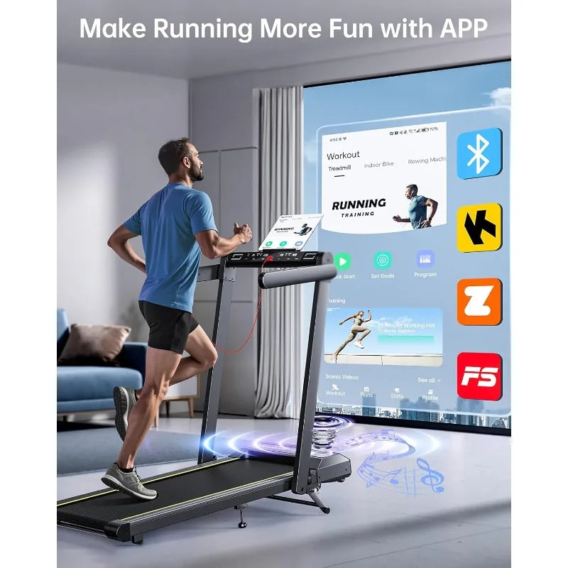 Walking Pad Treadmill with 12% Incline, 4 in 1 Folding Treadmill with Handle Bar, 2.5HP Under Desk Treadmills Portable