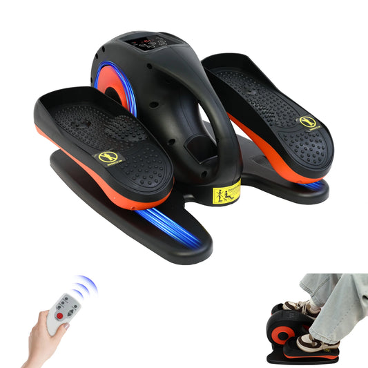 Under Desk Elliptical Pedal Trainer Exerciser Seated Elliptical Machines Bike Mini Adjustable Speeds Remote Portable for Home