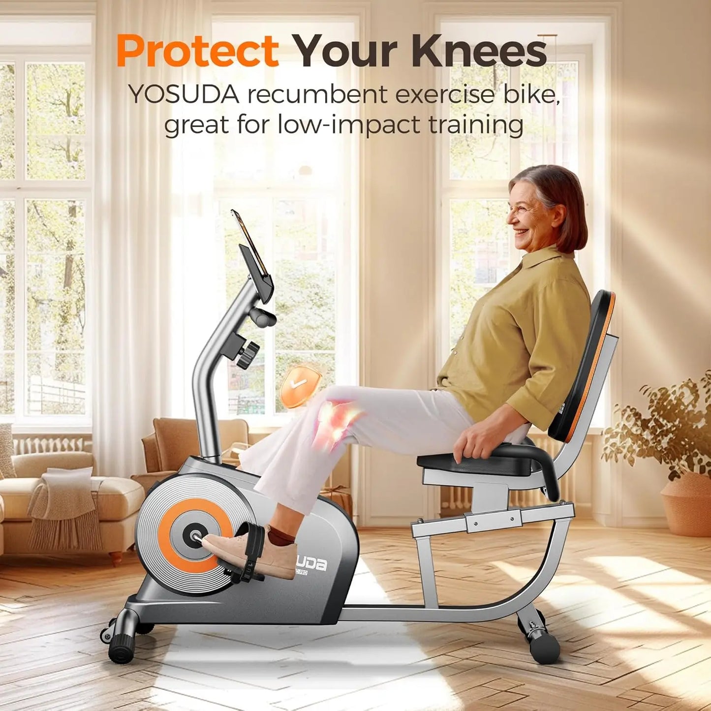 Recumbent Exercise Bike for Adults Seniors with Quick Adjust Seat, 350LB Capacity & 16-level Resistance