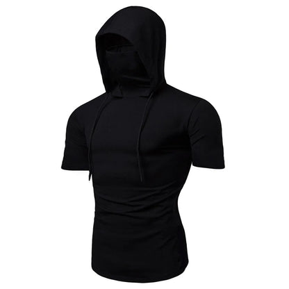 2022 Gym Men T Shirt Casual Long Sleeve Slim Tops Tees Elastic T-shirt Sports Fitness Thin Comfort Breathable Quick Dry Hooded