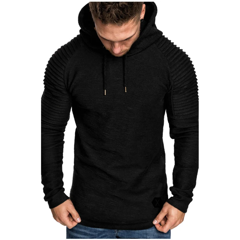 2022 Gym Men T Shirt Casual Long Sleeve Slim Tops Tees Elastic T-shirt Sports Fitness Thin Comfort Breathable Quick Dry Hooded