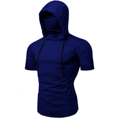 2022 Gym Men T Shirt Casual Long Sleeve Slim Tops Tees Elastic T-shirt Sports Fitness Thin Comfort Breathable Quick Dry Hooded