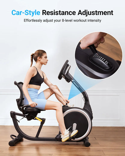 Recumbent Exercise Bike Magnetic Stationary Heart Rate