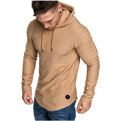 2022 Gym Men T Shirt Casual Long Sleeve Slim Tops Tees Elastic T-shirt Sports Fitness Thin Comfort Breathable Quick Dry Hooded