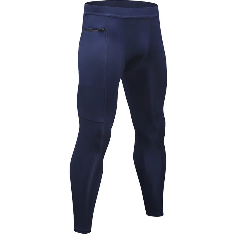 men  Pocket Gym Leggings Sport Pants Workout Fitness Compression Pants Men Sweatpants Breathable Slim Tight Pants