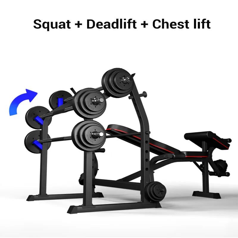 Folding Multifunctional Squat Rack / Bench Press Bench