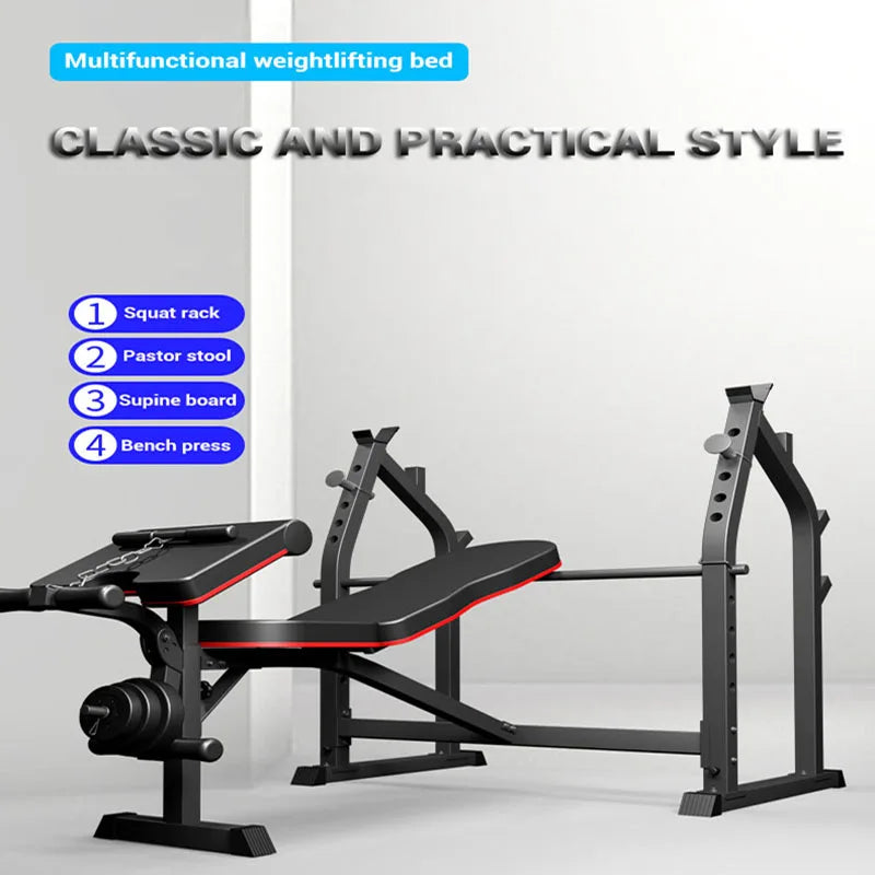 Folding Multifunctional Squat Rack / Bench Press Bench