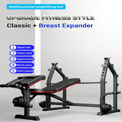 Folding Multifunctional Squat Rack / Bench Press Bench