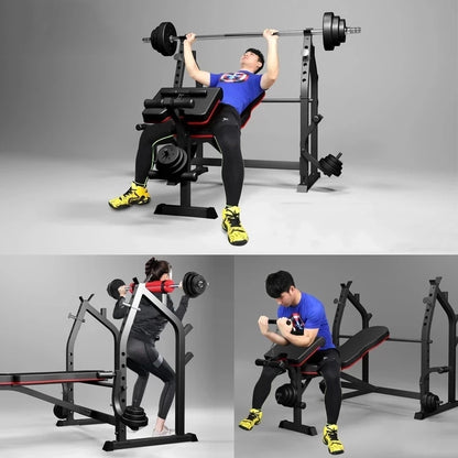 Folding Multifunctional Squat Rack / Bench Press Bench