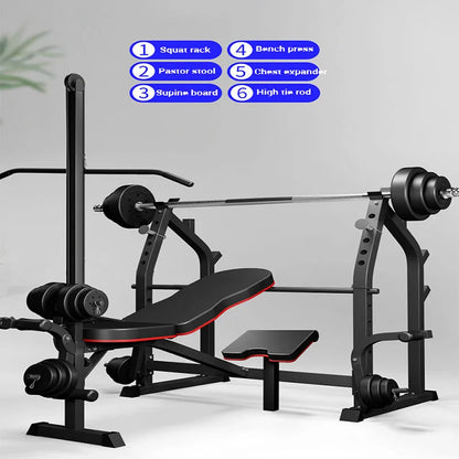 Folding Multifunctional Squat Rack / Bench Press Bench