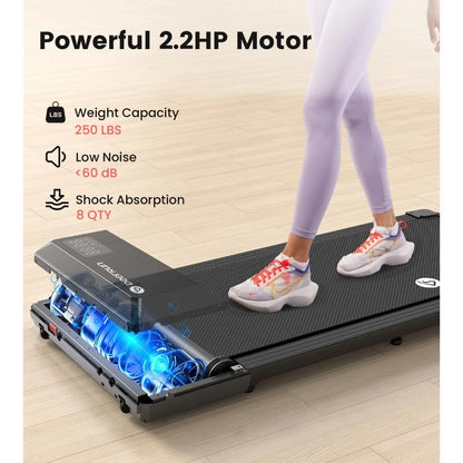 Dual-Function Desk Treadmill: 2.5HP Quiet Walking and Jogging Machine with Remote Control for Home and Office Use