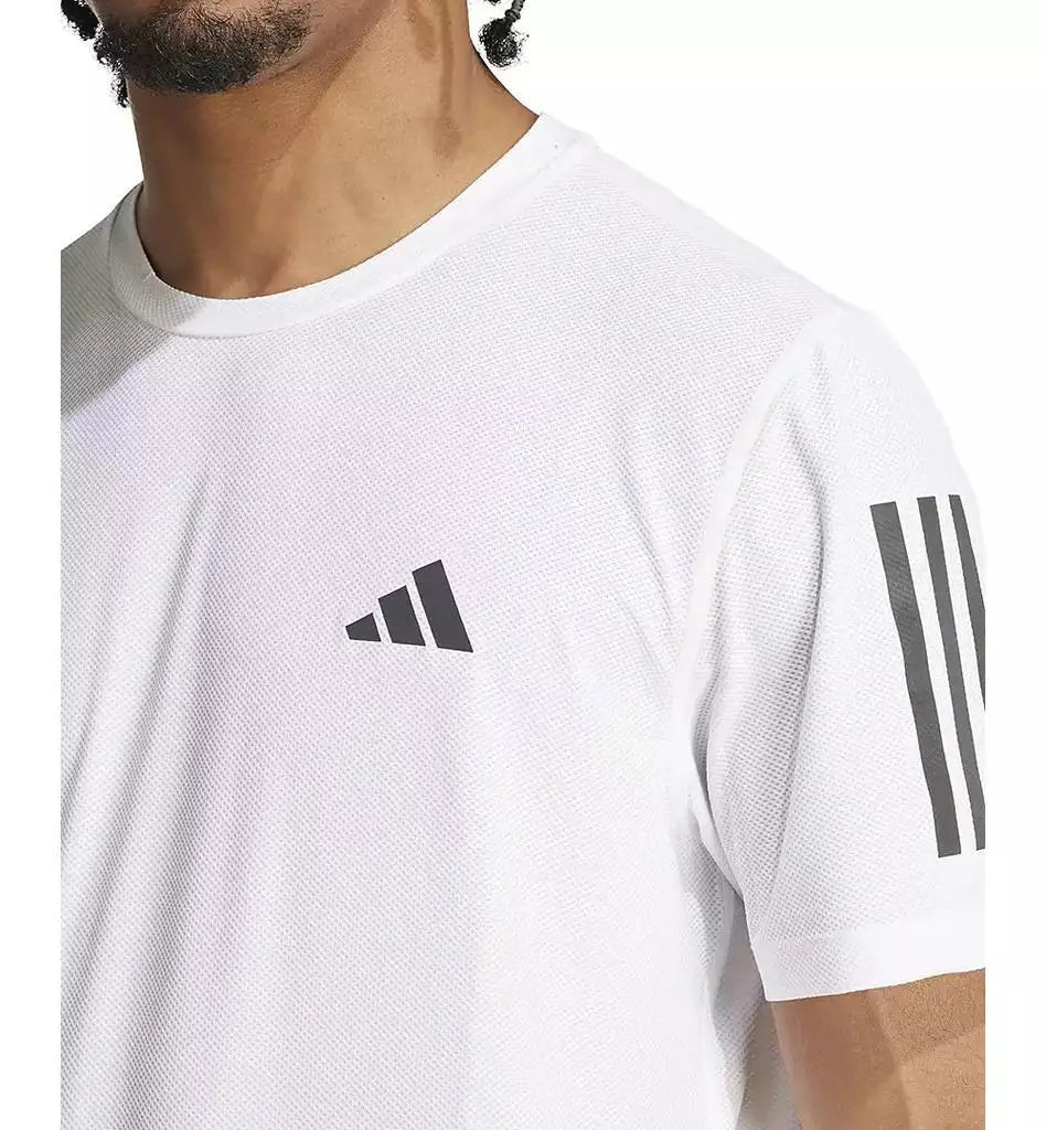 Adidas Men's Own the Run Short Sleeve T-Shirt Moisture-Wicking Running Sportswear Core Black White Red