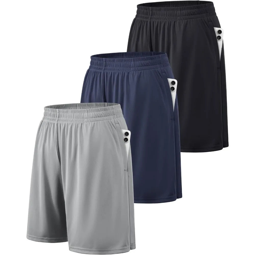 Athletic Shorts for Men with Pockets and Elastic Waistband Quick Dry Activewear