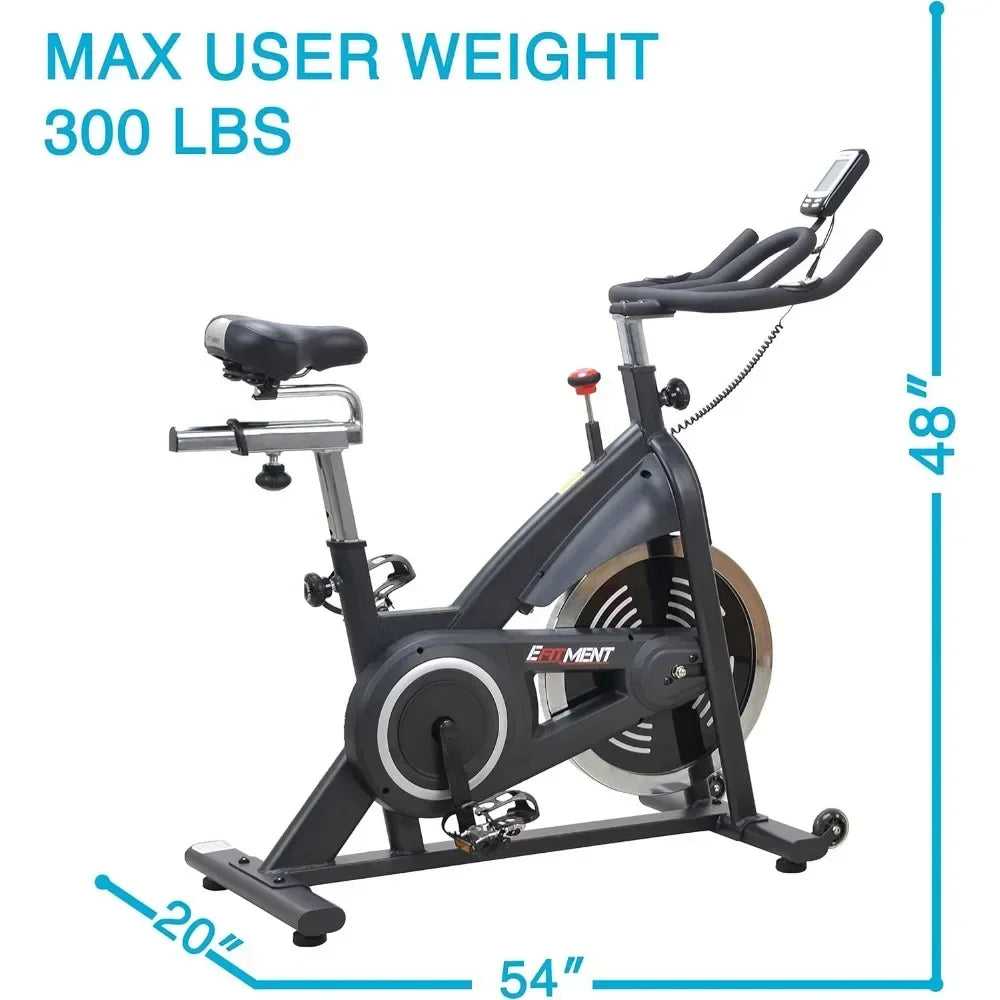 Indoor Cycle Bike, Magnetic Cycling Trainer Exercise with Belt Drive, LCD Monitor and Pulse Monitor