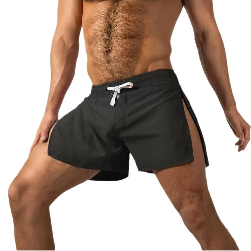 Sports Shorts Men Quick Dry Running Sport Gym Jogging Bottoms Men Fitness Training Side Zipper Shorts Pants Summer Beach Shorts