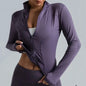 Yoga Coat Short Sports Jacket Women's Fitness Clothes Slimming Body Sculpting Zipper Yoga Jacket Outdoor Sports Long Sleeved