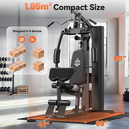 Hot Sale -Home Gym,Multifunctional Home Gym Equipment,Workout Station with 154LBS Weight Stack,Exercise Equipment for Full Body