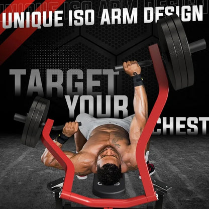 GMWD Chest Press Machine, 1050LBS Bench Press Machine with Independent Converging Arms, Adjustable Flat Incline Bench