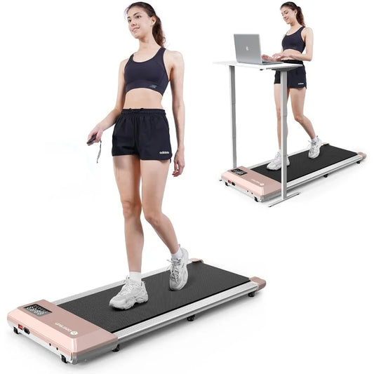 DeerRun Walking Pad, 2024 Upgrade Smart Under Desk Treadmill, 2.2HP Small Quiet Portable Treadmill,APP & Remote Control