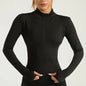 Yoga Coat Short Sports Jacket Women's Fitness Clothes Slimming Body Sculpting Zipper Yoga Jacket Outdoor Sports Long Sleeved