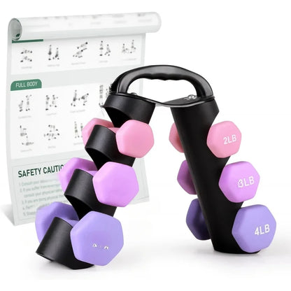 Set of 2 Neoprene Coated Dumbbell Hand Weights