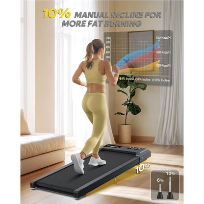 Walking Pad Treadmill 300lb Capacity, Under Desk Treadmill  Home Office Apartment